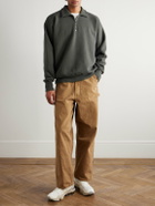 Kaptain Sunshine - Garment-Dyed Cotton-Jersey Half-Zip Sweatshirt - Gray
