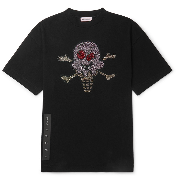 Photo: Palm Angels - ICECREAM Printed Cotton-Jersey T-Shirt - Black