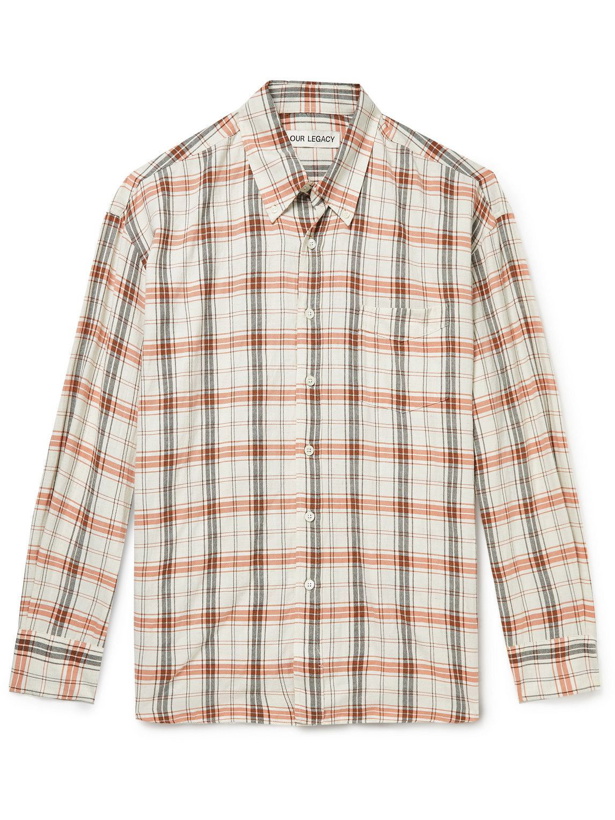 Photo: Our Legacy - Button-Down Collar Checked Cotton-Blend Shirt - Neutrals