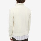 Moncler Men's Knit Down Funnel Neck Cardigan in White