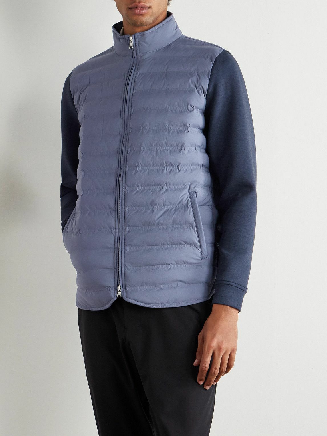 Peter Millar - Winsome Hybrid Tech-Jersey and Quilted Shell Jacket - Blue