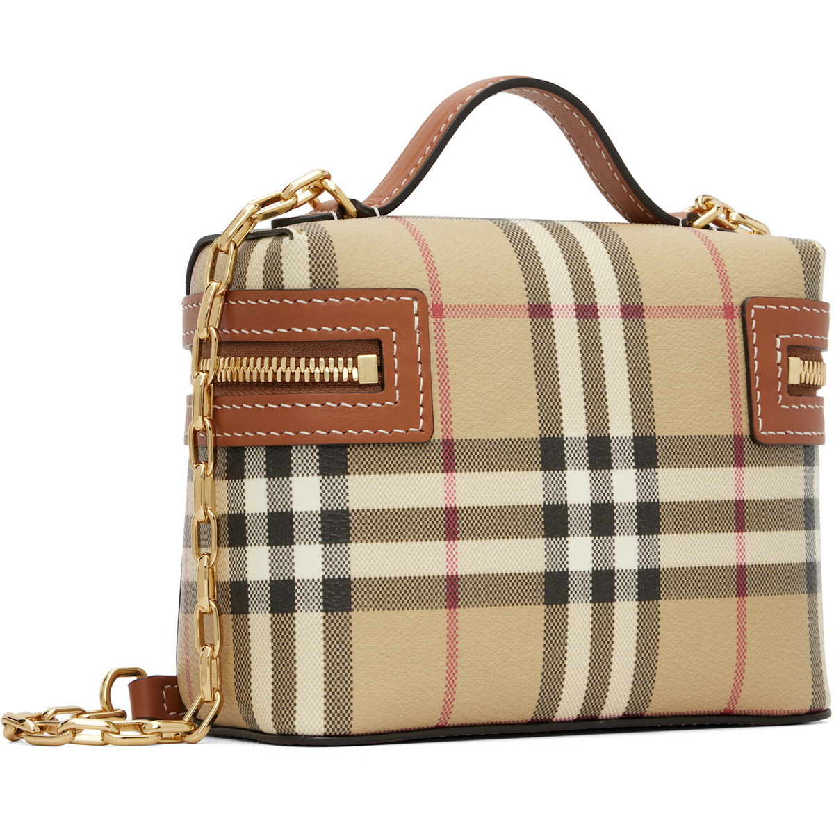 Burberry Beige Mini Check Vanity Bag