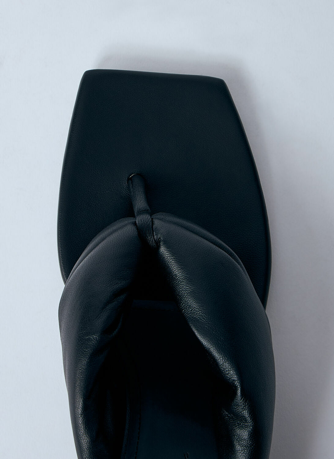 Rick Owens Leather Thong Wedge Sandals