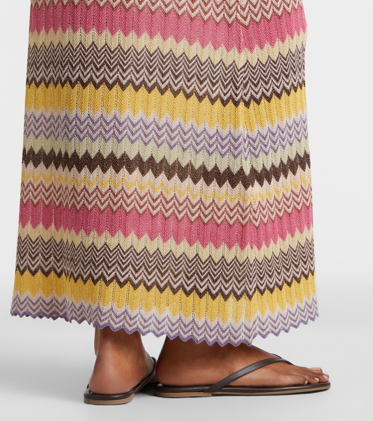 Faithfull Pedro chevron lamé maxi dress
