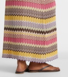 Faithfull Pedro chevron lamé maxi dress