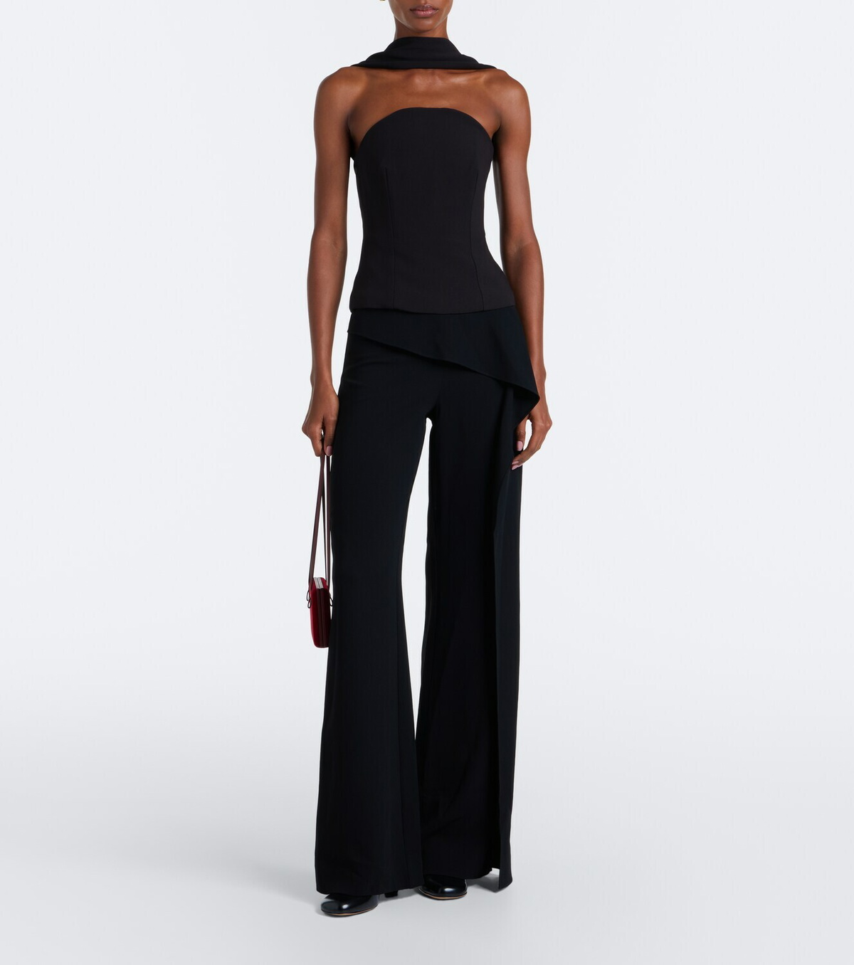 Roland Mouret Scarf-detail crêpe corset top
