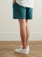 Frescobol Carioca - Augusto Cotton, Lyocell and Linen-Blend Terry Drawstring Shorts - Green
