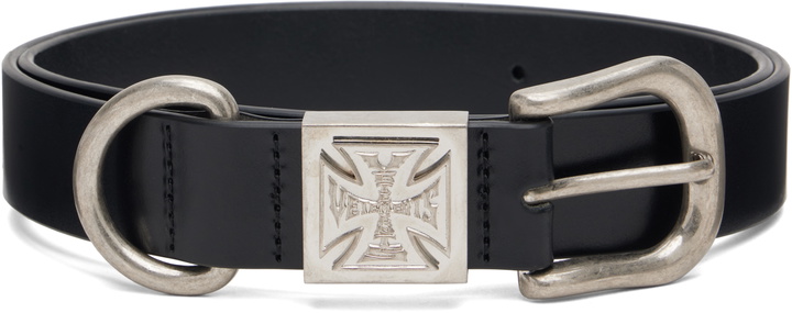 Photo: VETEMENTS Black Biker Logo Cross ID Belt