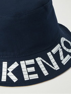 KENZO - Kenzo Graphy Reversible Logo-Detailed Cotton-Twill Bucket Hat - Blue