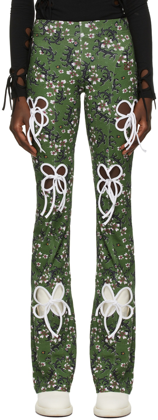 J.KIM SSENSE Exclusive Green Petal Flared Lounge Pants J.KIM