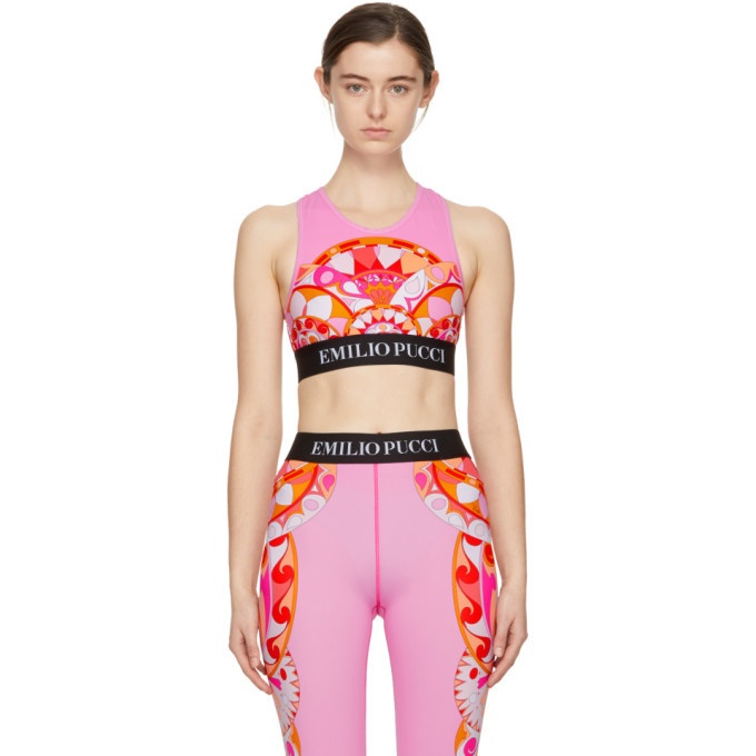 Printed racerback sports bra in multicoloured - Pucci