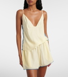 SIR Lace-trimmed silk shorts