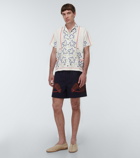 Bode Embroidered cotton and linen shirt