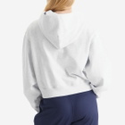 Sporty & Rich Women's Emblem Cropped Zipped Hoodie in Heather Gray Navy