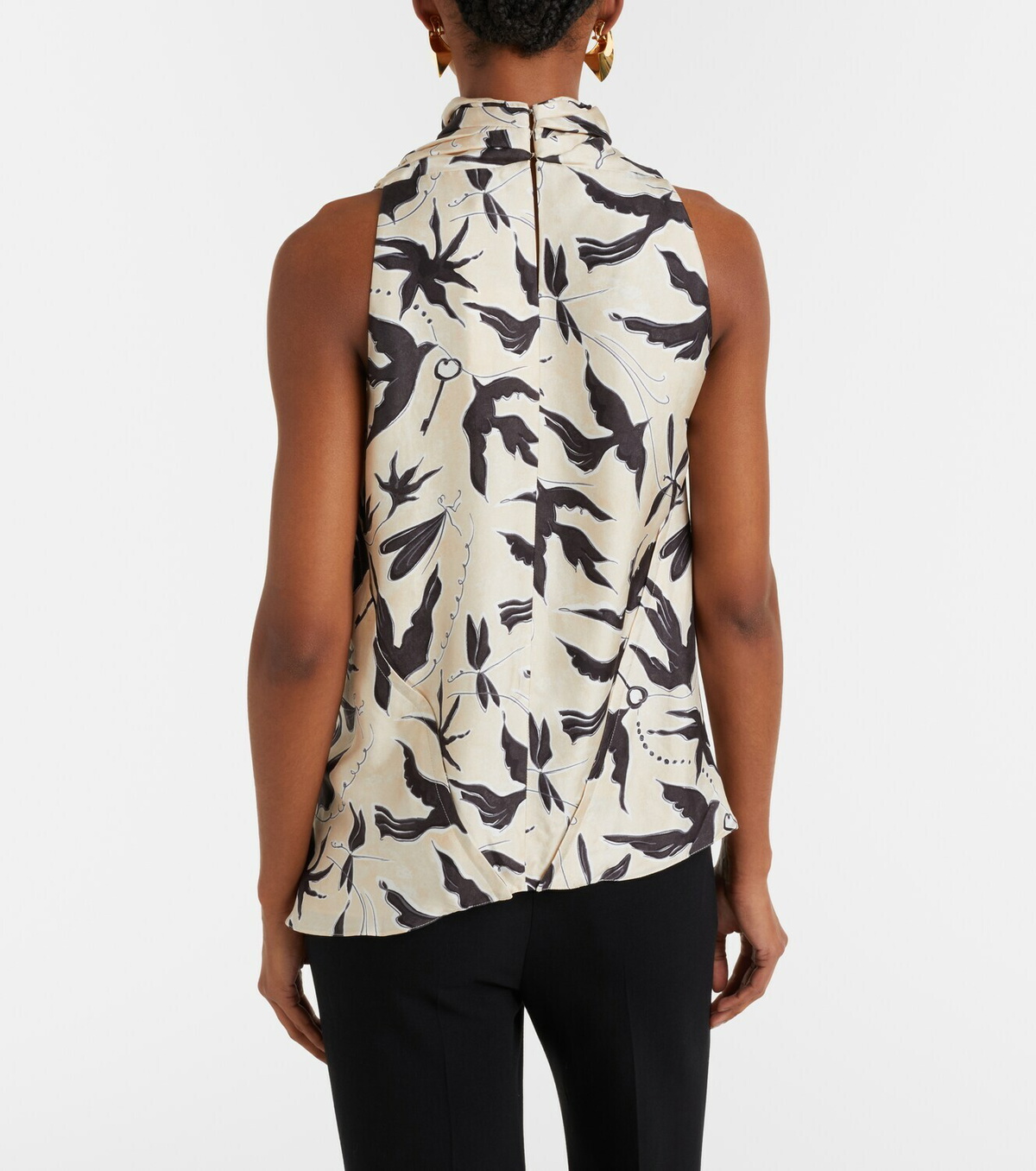 Altuzarra Sleary draped printed silk top