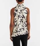 Altuzarra Sleary draped printed silk top