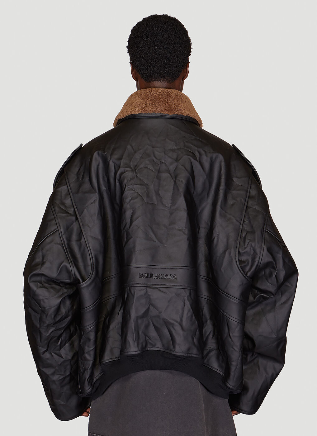 Worn Out Bomber Jacket in Black Balenciaga