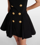 Balmain Pleated crêpe minidress