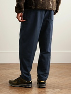 YMC - Alva Skate Tapered Stretch Organic Cotton-Twill Drawstring Trousers - Blue