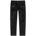 Balmain Men's Cargo Biker Jeans in Black