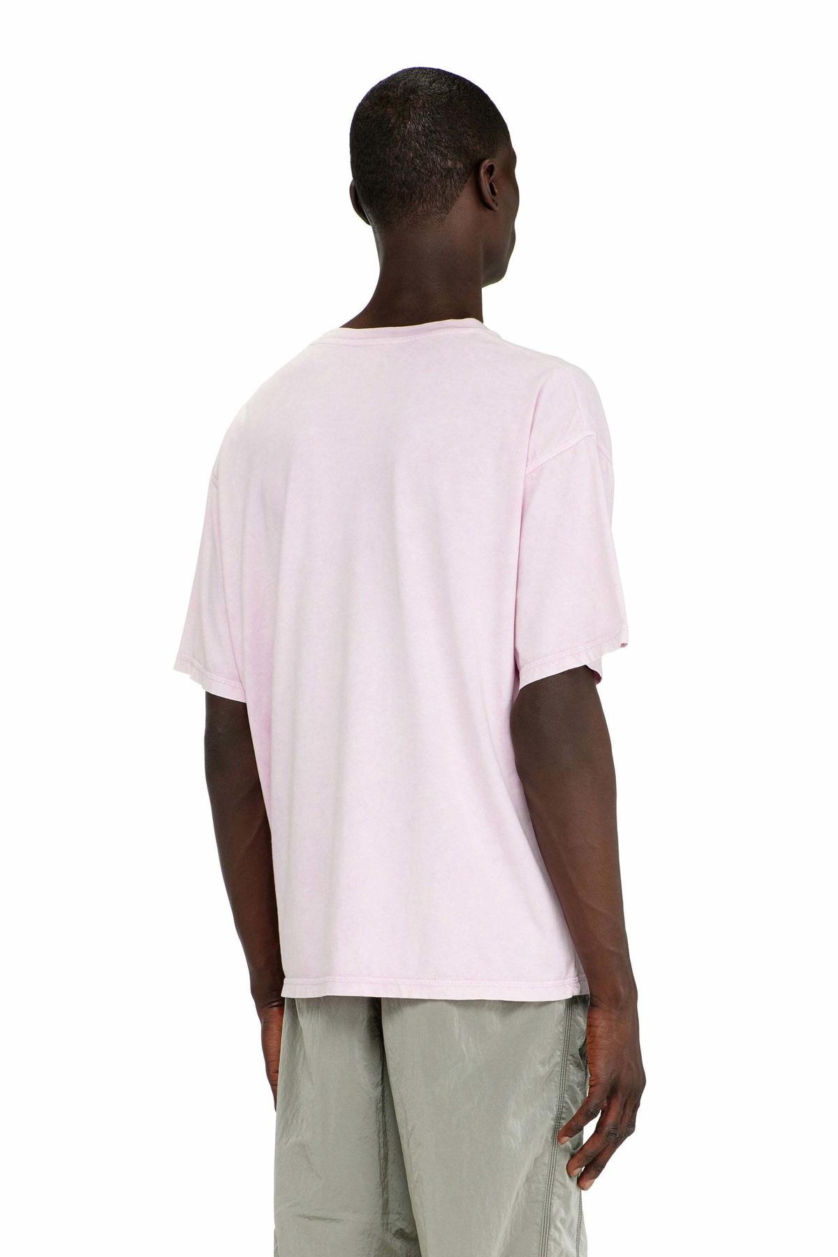 Diesel Cotton T-shirt with treated effect - T-Shirts Mens in Pink