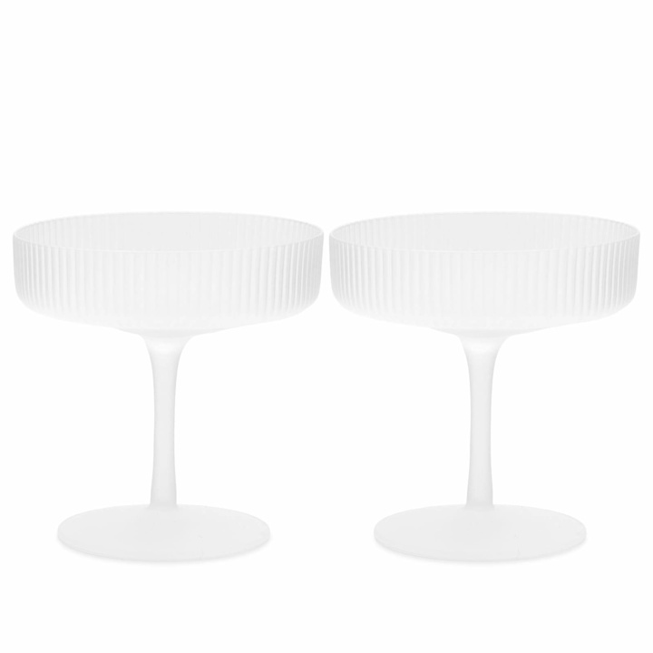 Photo: ferm LIVING Ripple Champagne Saucers - Set of 2 in Frosted 