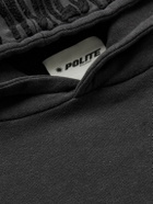 POLITE WORLDWIDE® - Alien Printed Embroidered Cotton-Jersey Hoodie - Black