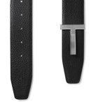 TOM FORD - 4cm Black and Midnight-Blue Reversible Full-Grain Leather Belt - Black
