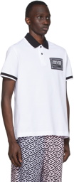 Versace Jeans Couture White 'Piece Number' Polo