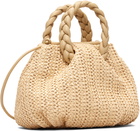 HEREU Beige Bombon M Raffia Bag
