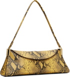 BALMAIN Yellow & Black 64-83 Small Python-Effect Leather Bag