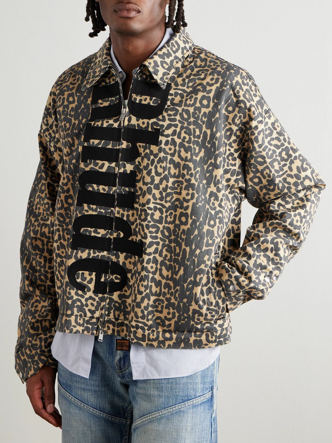 Rhude - Logo-Appliquéd Leopard-Print Cotton-Twill Bomber Jacket - Animal print