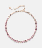 Shay Jewelry Tennis 18kt rose gold necklace with sapphires and diamond