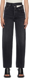 AGOLDE Black Broken Waistband Jeans
