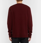Valentino - Oversized Logo-Intarsia Virgin Wool and Cashmere-Blend Sweater - Men - Burgundy