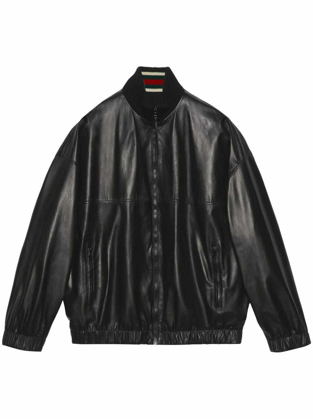 GUCCI - Leather Bomber Jacket Gucci