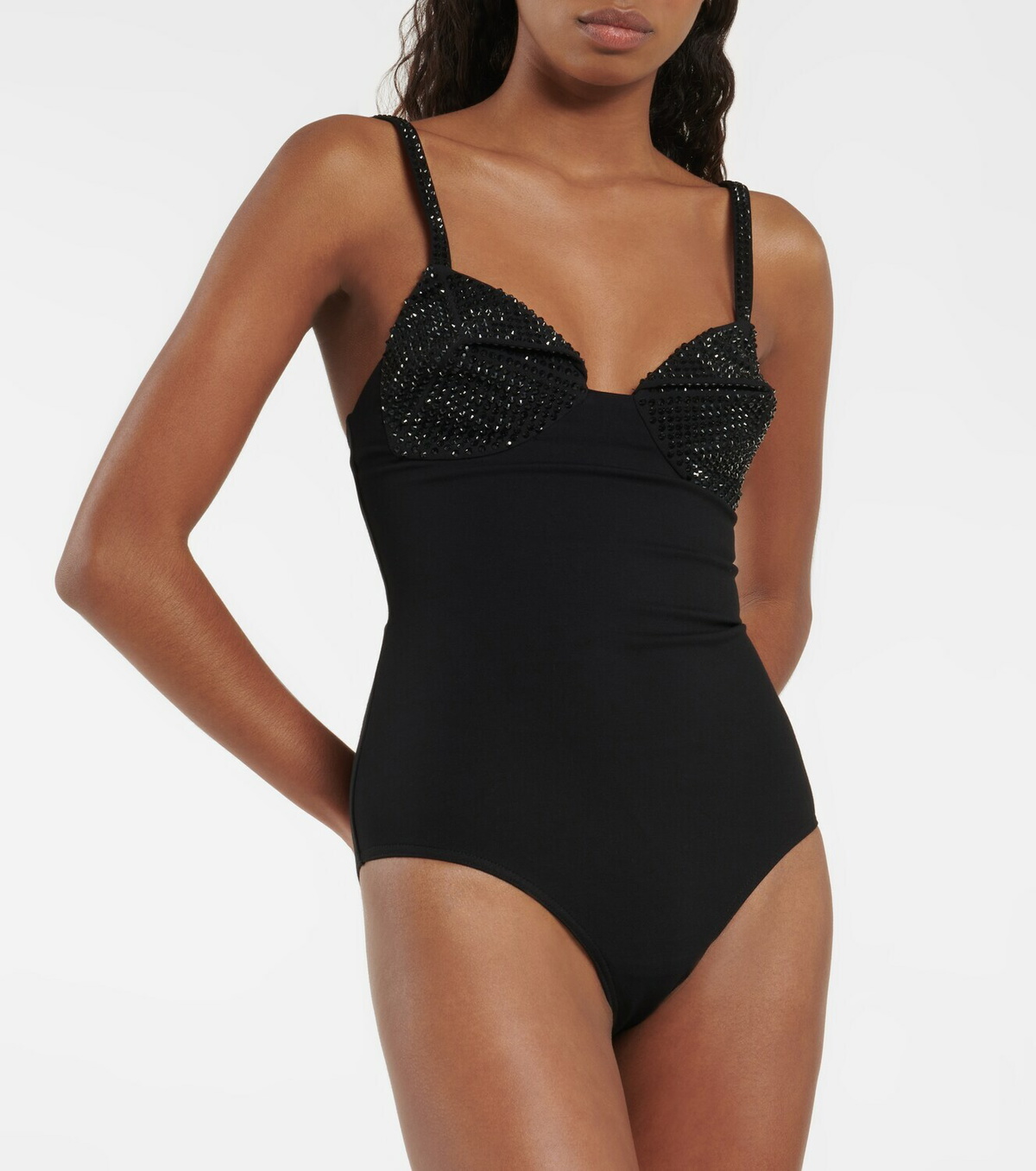 Area - Embellished jersey bodysuit