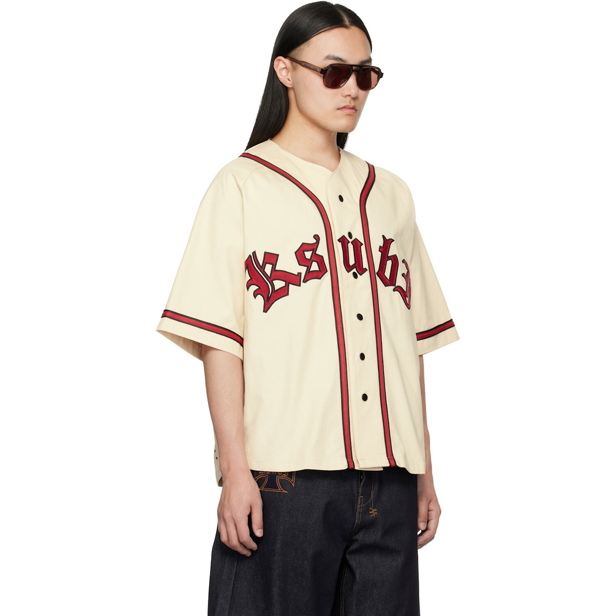 Ksubi Off-White Kball Baseball Jersey Shirt