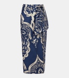 Johanna Ortiz Printed cotton poplin wrap skirt
