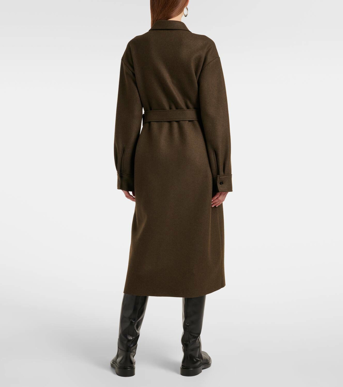 Jil Sander Belted wool-blend shirt dress