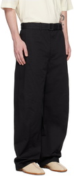 LEMAIRE Black Twisted Trousers