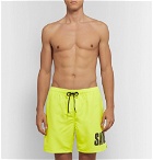Saturdays NYC - Wide-Leg Long-Length Logo-Print Swim Shorts - Chartreuse