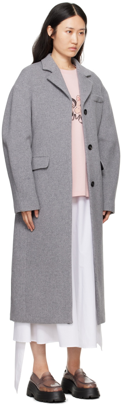 MSGM Gray Dropped Shoulder Coat