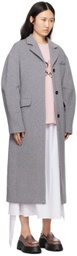 MSGM Gray Dropped Shoulder Coat