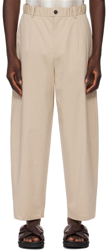 Photo: Solid Homme Beige Elasticized Trousers