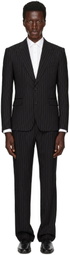 Dolce&Gabbana Black Pinstripe Wool Suit