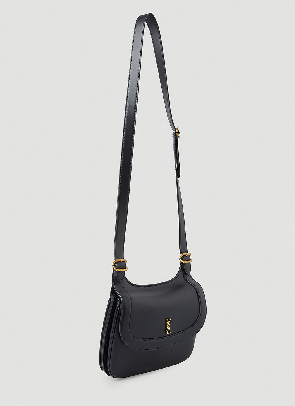 Saint Laurent Leather Medium Charlie Crossbody Bag in Black