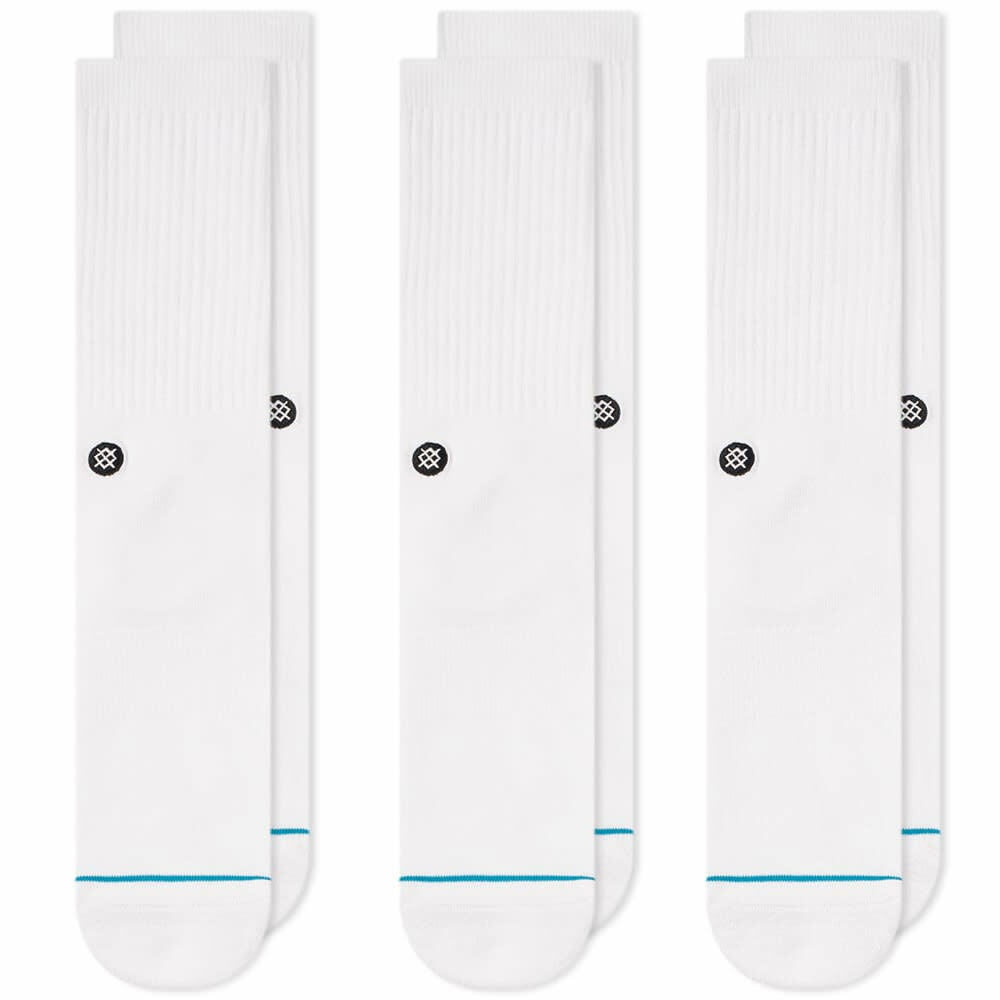 Photo: Stance Icon Sock - 3 Pack in White