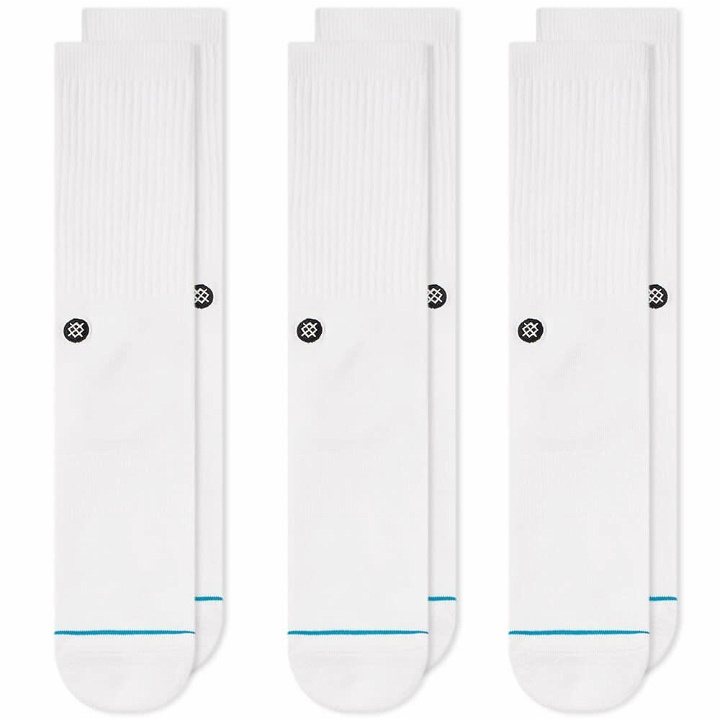 Photo: Stance Icon Sock - 3 Pack in White