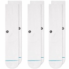 Stance Icon Sock - 3 Pack in White